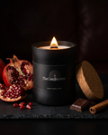 The Nocturnal Desire dark chocolate and pomegranate scented soy candle, 180g