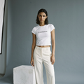 AI DEGENERATED. white fitted baby tee by nonexsuch, view 1 of 7