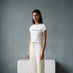 AI DEGENERATED. white fitted baby tee by nonexsuch, view 3 of 7