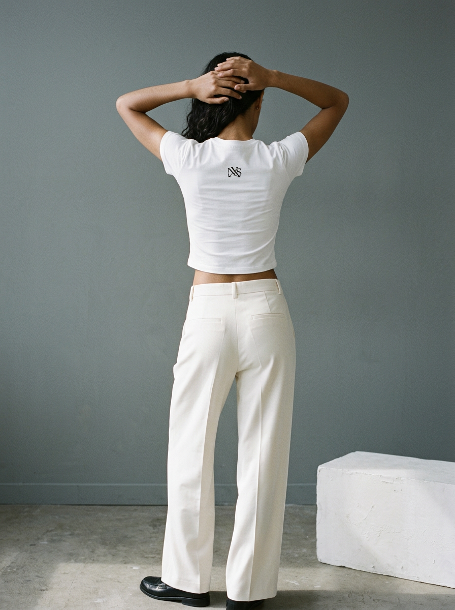 AI DEGENERATED. white fitted baby tee by nonexsuch, view 7 of 7