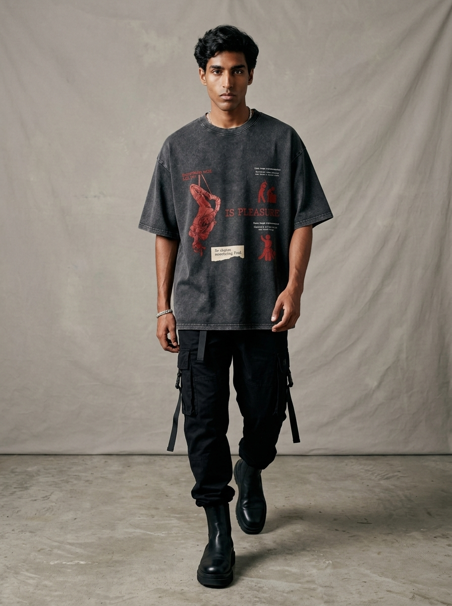 Bondage vintage wash graphic t-shirt by nonexsuch, view 3 of 7