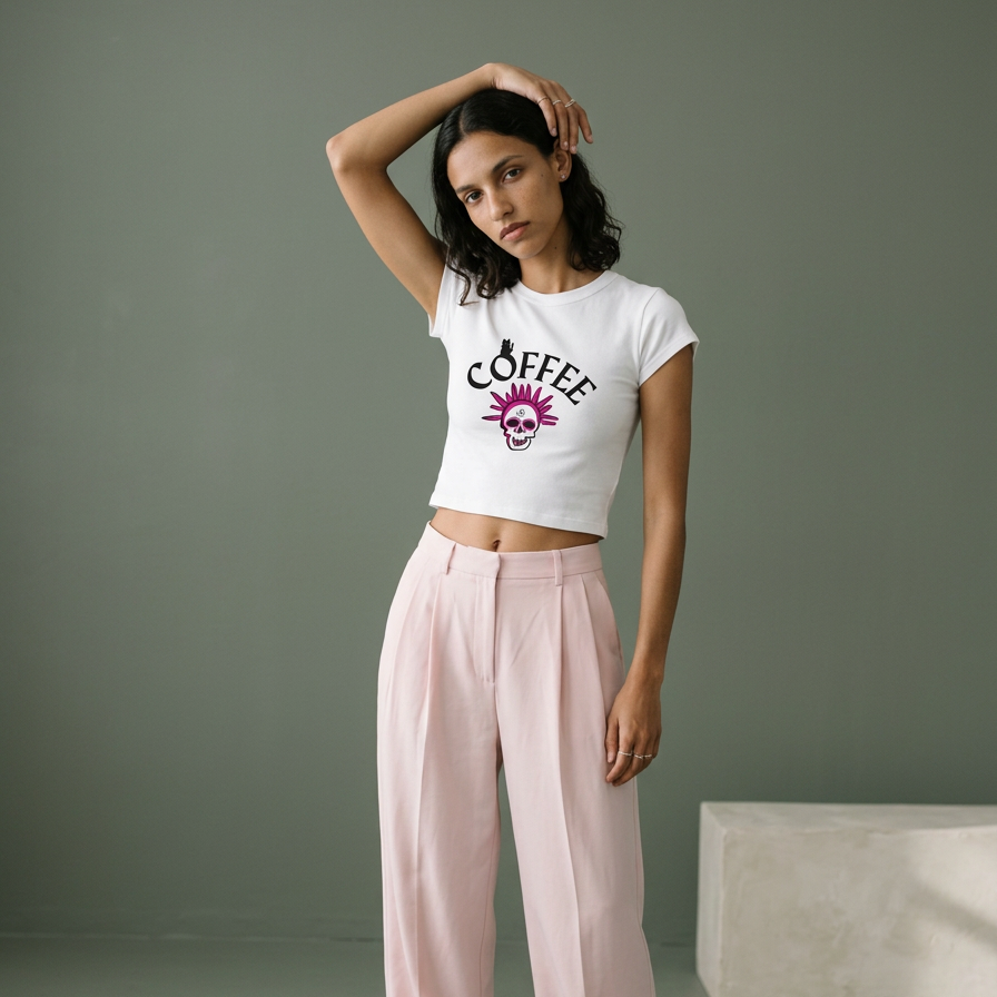 Caffeinated fitted graphic baby tee by nonexsuch, view 1 of 7