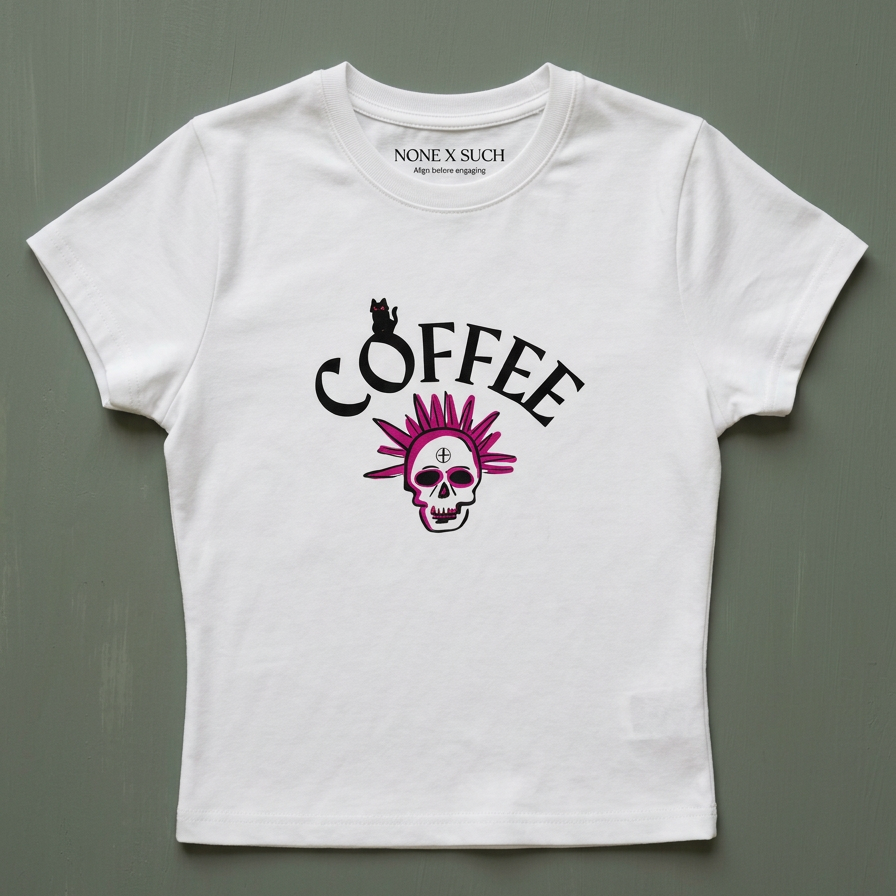 Caffeinated fitted graphic baby tee by nonexsuch, view 4 of 7