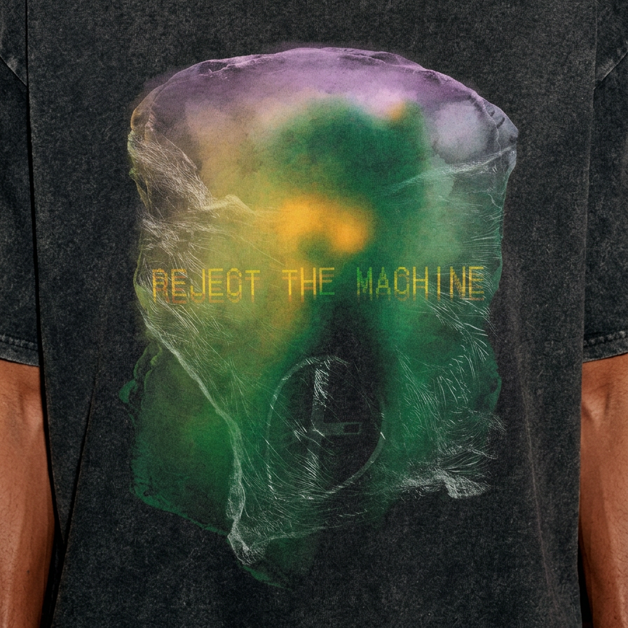 Reject the Machine vintage wash graphic t-shirt by nonexsuch, view 4 of 6