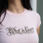What Is Love fitted graphic baby tee by nonexsuch, view 2 of 5